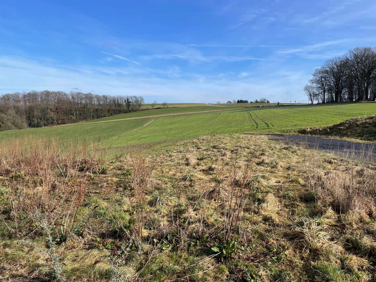 Overath: Baugrundstück (ca. 400 m²) mit Blick auf Felder und Wiesen